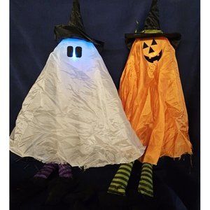 Pumpkin and Ghost Light Up‎ Halloween Decor -WORKS